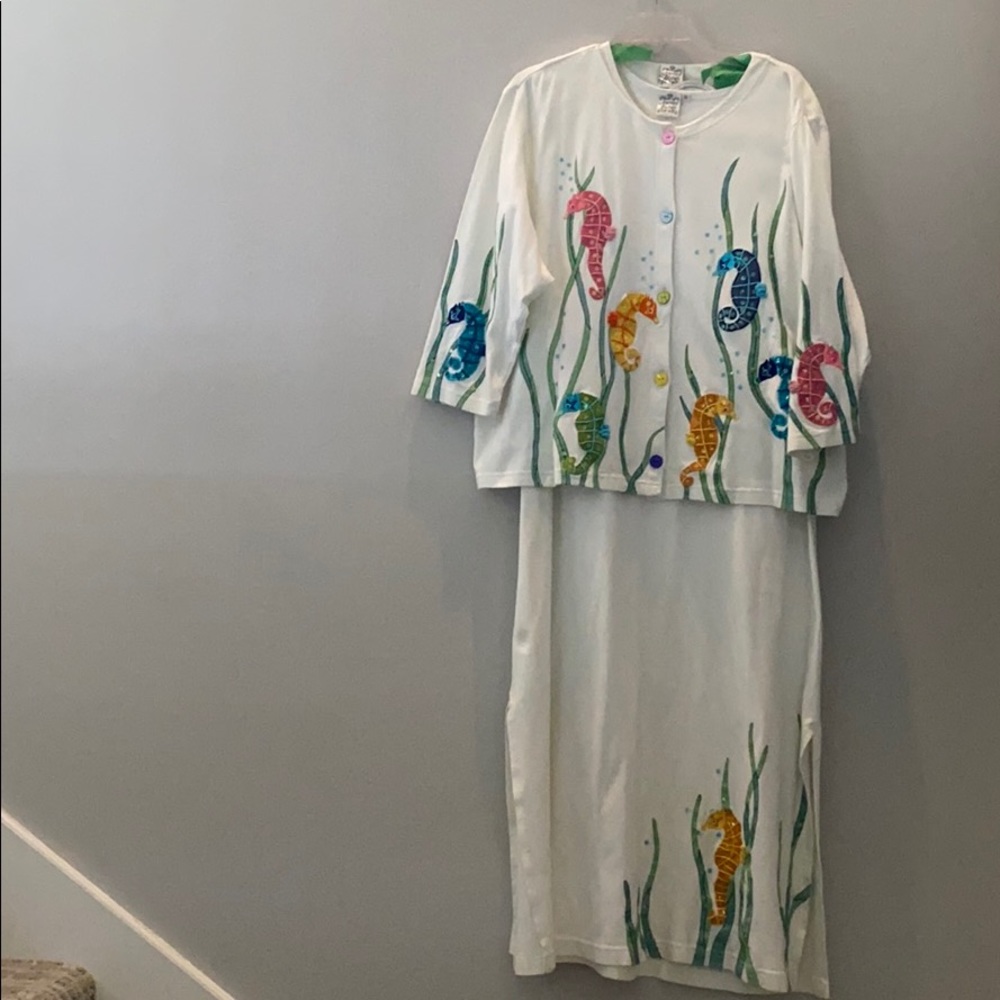 Parsley & Sage Seahorse Dress & Jacket Set 3X